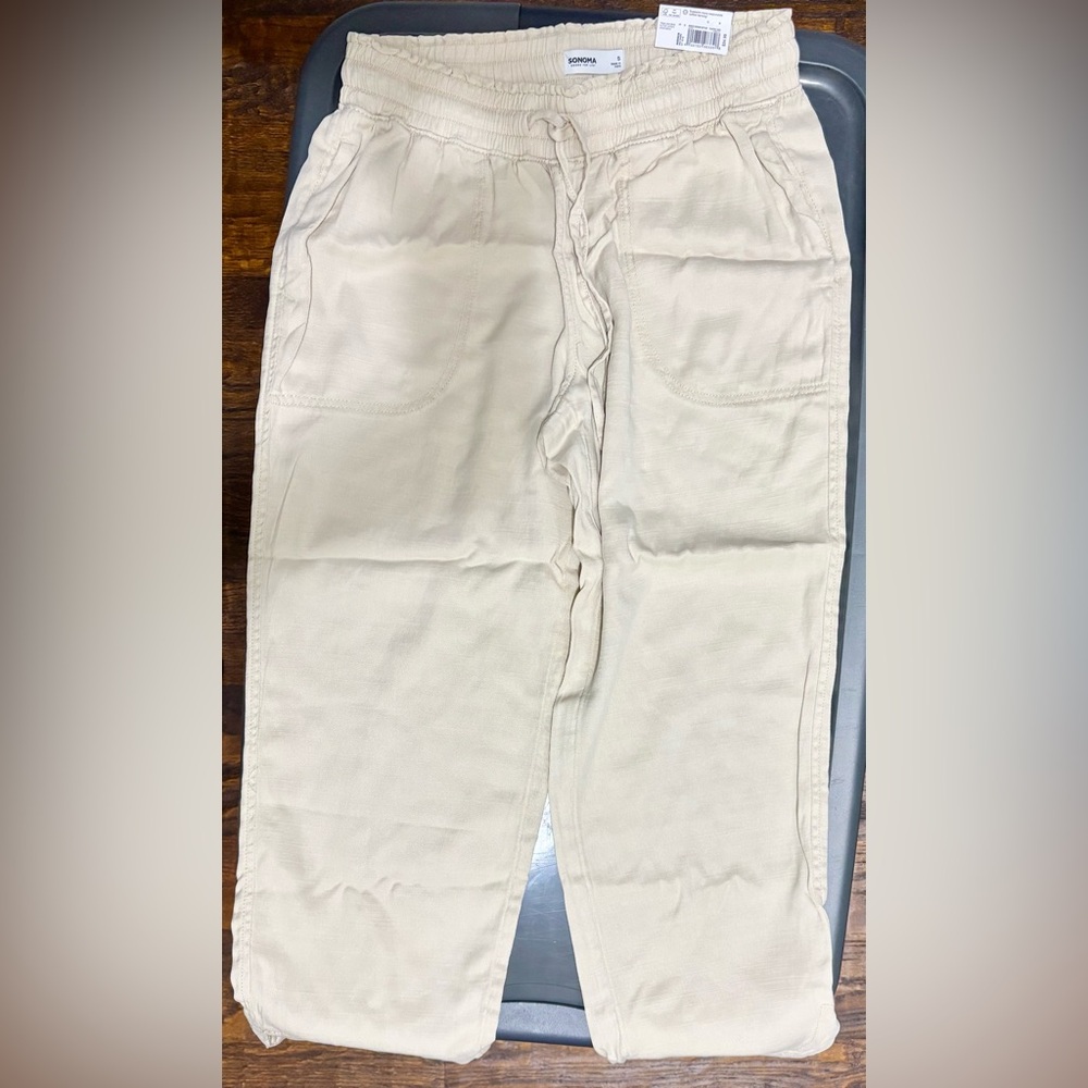BRAND NEW Women's Beige Linen Joggers